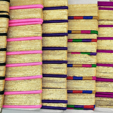 3 Yards, Flanged Insertion Gold Fabric Trim With Violet Piping, 15mm Cord piping Trim Decorative Sewing Edge Trim Flanged Piping Cord